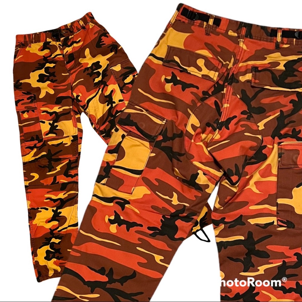 Vintage Orange and Yellow Camo Pants